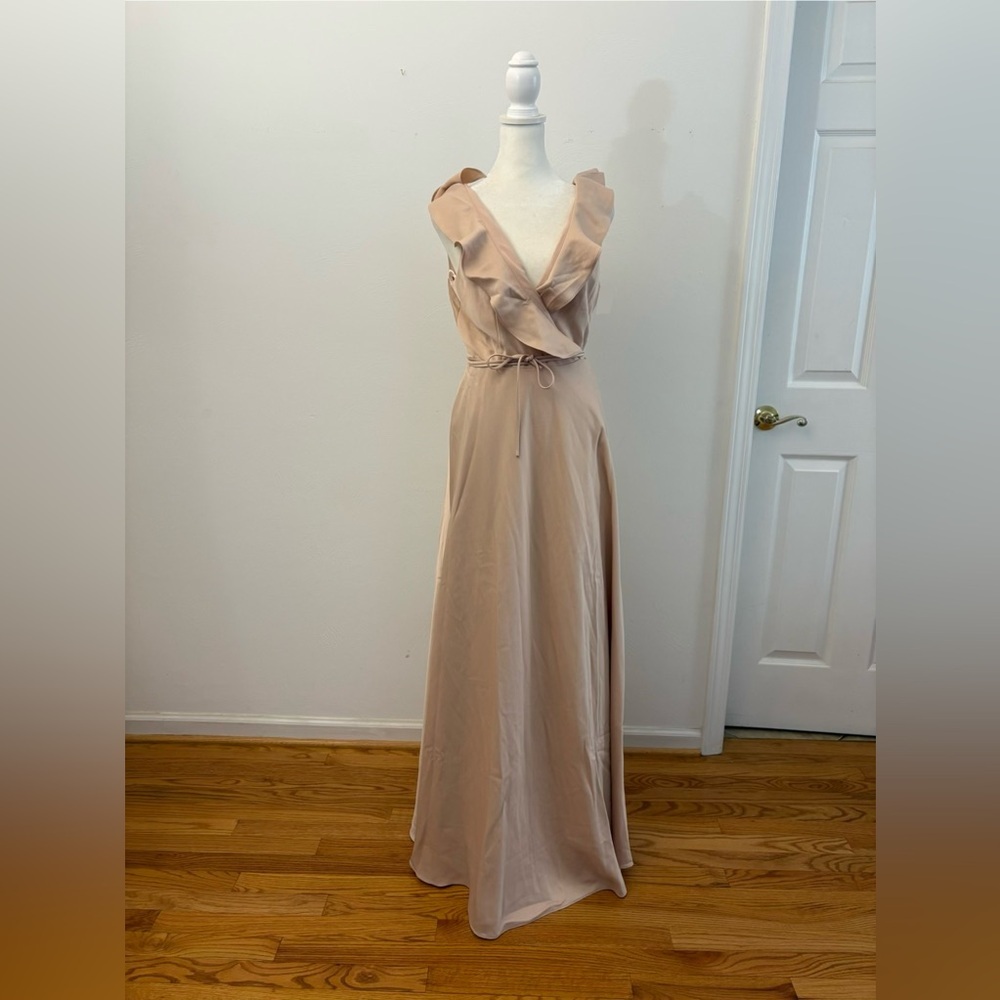 NWT BHLDN Sachin & Babi Tansy Satin Charmeuse Maxi Dress Pink Nude Blush Size 6 - Picture 3 of 16
